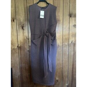 Zara Brown Tie Dress